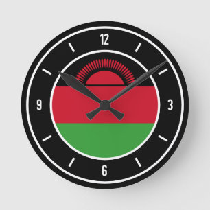 Reloj Redondo Mediano Bandera de Malawi Elegante Redondo