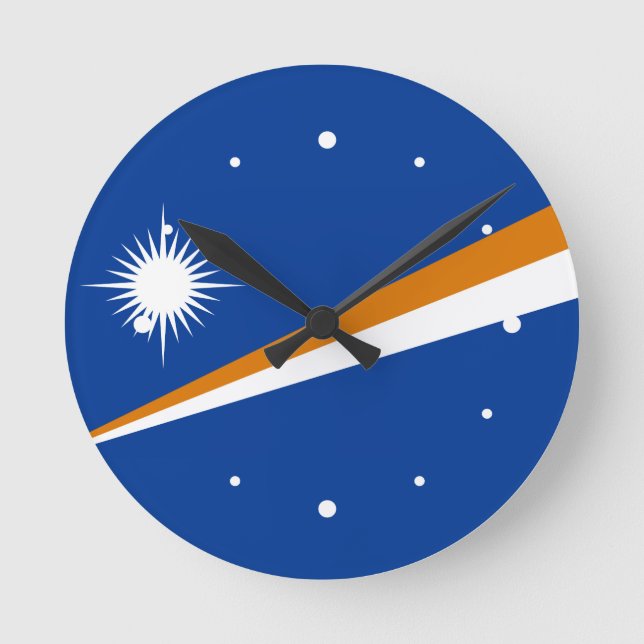Reloj Redondo Mediano Bandera de Marshall Islands (Anverso)