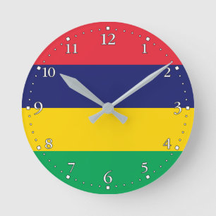 Reloj Redondo Mediano Bandera de Mauricio