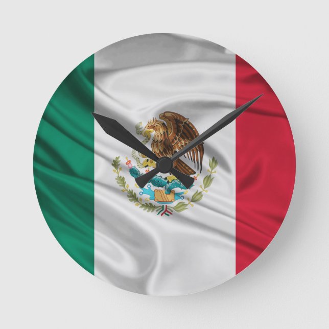 Reloj Redondo Mediano Bandera de México (Anverso)