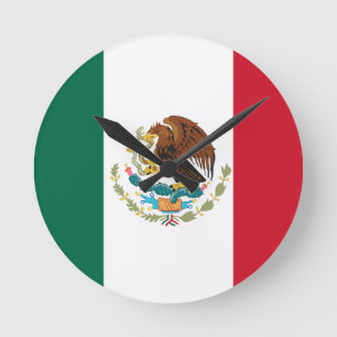 Reloj Redondo Mediano Bandera de México