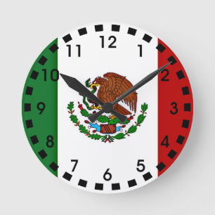Reloj Redondo Mediano Bandera de México