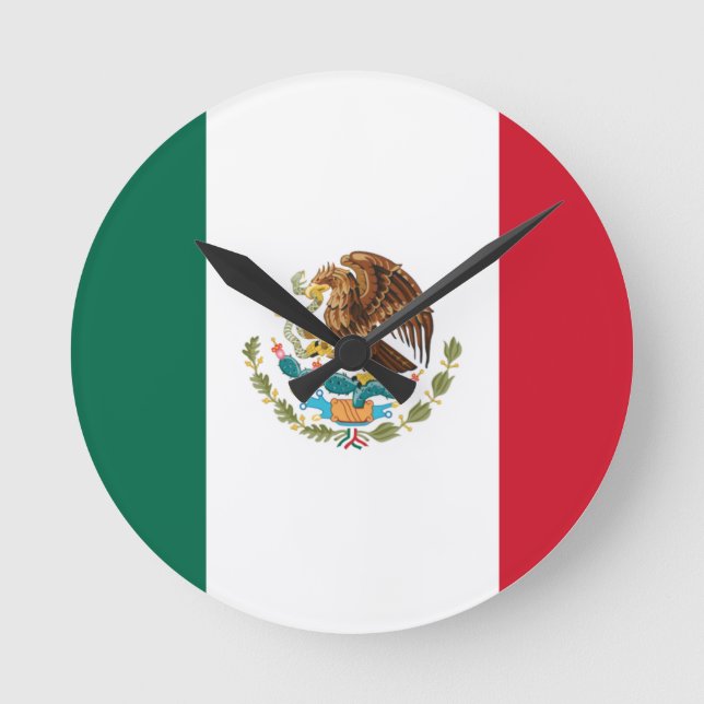 Reloj Redondo Mediano Bandera de México (Anverso)