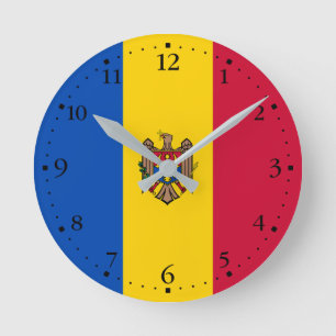 Reloj Redondo Mediano Bandera de Moldavia