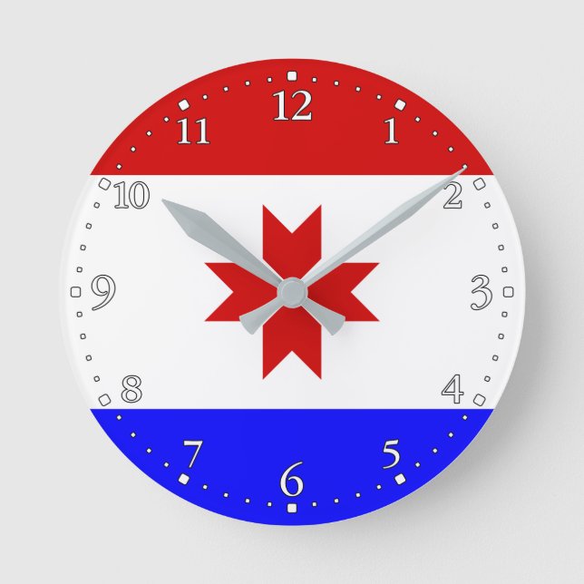 Reloj Redondo Mediano Bandera de Mordovia (Anverso)