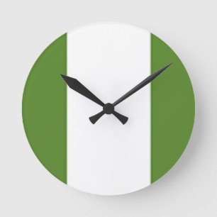 Reloj Redondo Mediano Bandera de Nigeria
