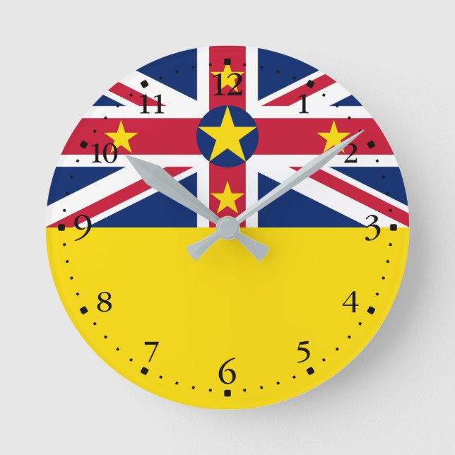 Reloj Redondo Mediano Bandera de Niue (Anverso)