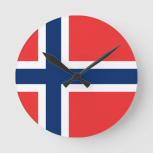 Reloj Redondo Mediano Bandera de Noruega