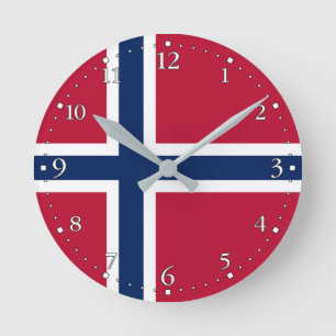 Reloj Redondo Mediano Bandera de Noruega