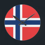Reloj Redondo Mediano Bandera de Noruega<br><div class="desc">Bandera de Noruega</div>