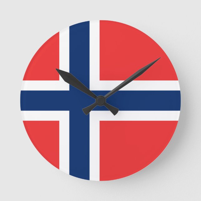 Reloj Redondo Mediano Bandera de Noruega (Anverso)