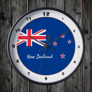 Reloj Redondo Mediano Bandera de Nueva Zelanda Patriótica, Casa de Zelan