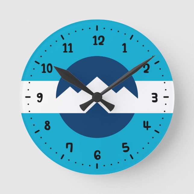 Reloj Redondo Mediano Bandera de Ogden, Utah (Anverso)