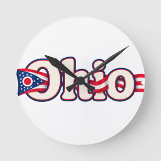 Reloj Redondo Mediano Bandera de Ohio