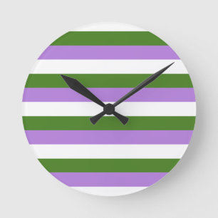 Reloj Redondo Mediano Bandera de orgullo Genderqueer