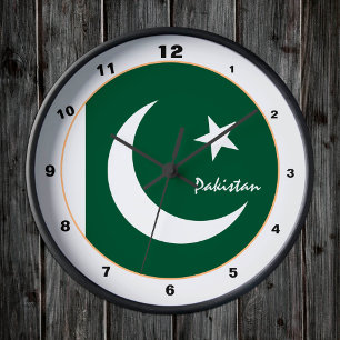 Reloj Redondo Mediano Bandera de Pakistán, hogar moderno de Pakistán / d