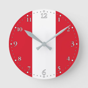 Reloj Redondo Mediano Bandera de Perú
