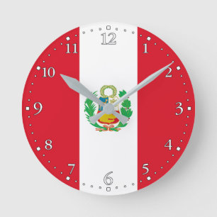 Reloj Redondo Mediano Bandera de Perú