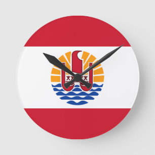 Reloj Redondo Mediano Bandera de Polinesia francesa, Drapeau Polynésie