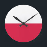Reloj Redondo Mediano Bandera de Polonia<br><div class="desc">Bandera de Polonia - Flaga Rzeczypospolitej Polskiej - Flaga Polski</div>