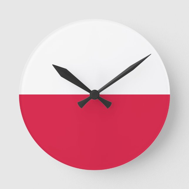 Reloj Redondo Mediano Bandera de Polonia (Anverso)