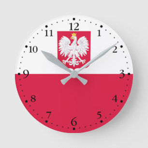 Reloj Redondo Mediano Bandera de Polonia