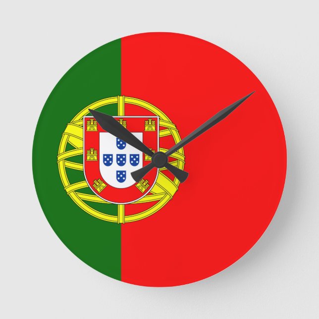 Reloj Redondo Mediano Bandera de Portugal (Anverso)