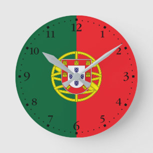 Reloj Redondo Mediano Bandera de Portugal