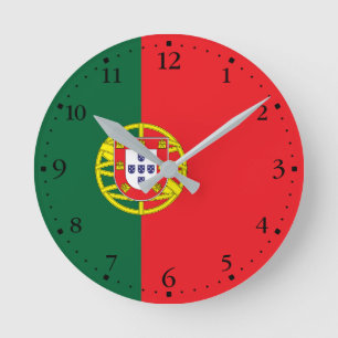 Reloj Redondo Mediano Bandera de Portugal