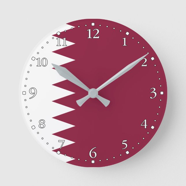 Reloj Redondo Mediano Bandera de Qatar (Anverso)
