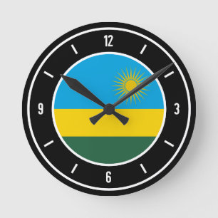 Reloj Redondo Mediano Bandera de Ruanda elegante