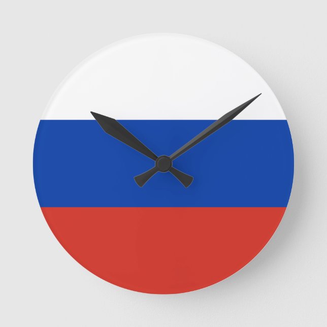 Reloj Redondo Mediano Bandera de Rusia (Anverso)