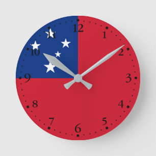 Reloj Redondo Mediano Bandera de Samoa
