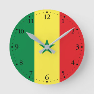 Reloj Redondo Mediano Bandera de Senegal