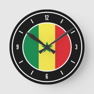 Reloj Redondo Mediano Bandera de Senegal elegante