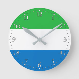 Reloj Redondo Mediano Bandera de Sierra Leona