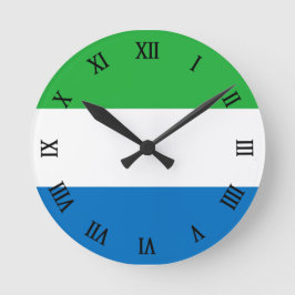 Reloj Redondo Mediano Bandera de Sierra Leona