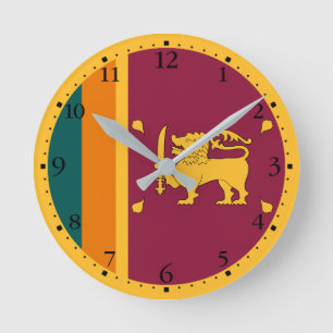 Reloj Redondo Mediano Bandera de Sri Lanka