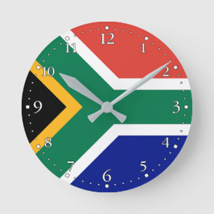 Reloj Redondo Mediano Bandera de Sudáfrica