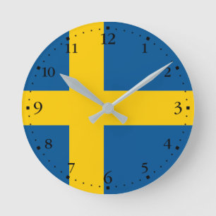 Reloj Redondo Mediano Bandera de Suecia