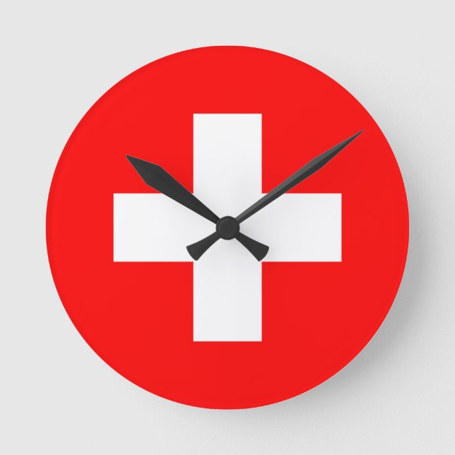 Reloj Redondo Mediano bandera de suiza (Anverso)