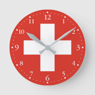 Reloj Redondo Mediano Bandera de Suiza