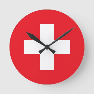 Reloj Redondo Mediano Bandera de Suiza