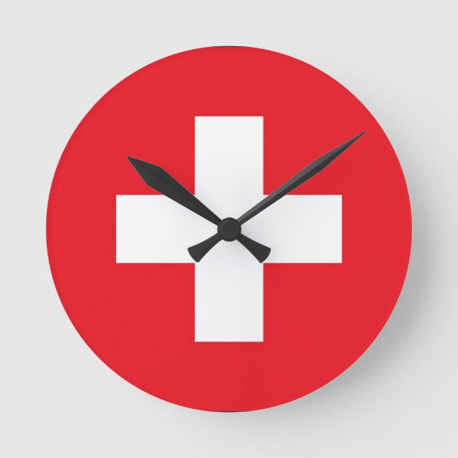 Reloj Redondo Mediano Bandera de Suiza (Anverso)