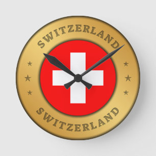 Reloj Redondo Mediano Bandera de Suiza