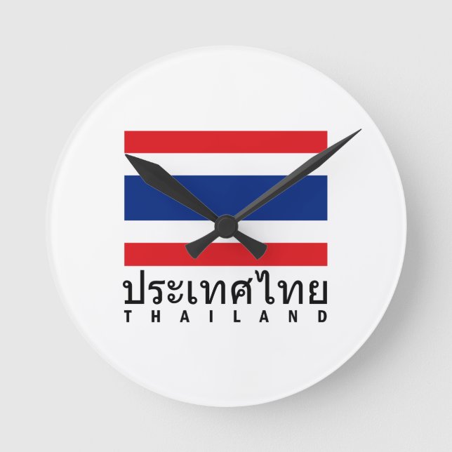 Reloj Redondo Mediano Bandera de Tailandia (Anverso)