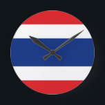 Reloj Redondo Mediano Bandera de Tailandia<br><div class="desc">¡Me gusta cómo se ve esto y espero que tú también lo hagas!  ¡Gracias por pasar por aquí!  Siéntase libre de personalizar para satisfacer sus necesidades.  ¡Que tengas un día maravilloso!</div>