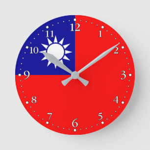 Reloj Redondo Mediano Bandera de Taiwán
