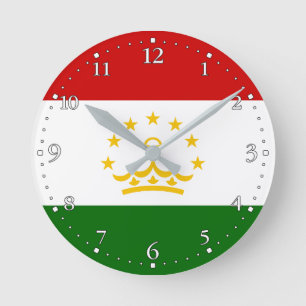 Reloj Redondo Mediano Bandera de Tayikistán