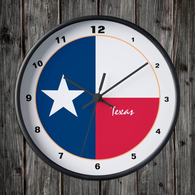 Reloj Redondo Mediano Bandera de Texas y moda/diseño de Texas EE. UU. (Subido por el creador)